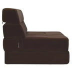 Costway Sedia Tri-Fold Pieghevole Sdraio Lettino Convertibile Divano Letto Dormitorio Marrone