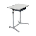 ECR4Kids 3S Mobile Open Front Desk, Sit Stand and Store, Adjustable, Classroom Furniture, Grey