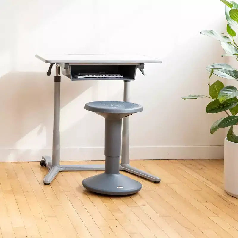 Scrivania Mobile 3S ECR4Kids a Giorno, per sedersi, stare in piedi e contenere, Regolabile, Arredamento per Aula, Grigio