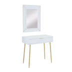 Set di 2 Tavoli Consolle in Legno Stile Contemporaneo con Specchio - Olivia & May