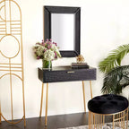 Set di 2 Tavoli Consolle in Legno Stile Contemporaneo con Specchio - Olivia & May