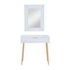 Set di 2 Tavoli Consolle in Legno Stile Contemporaneo con Specchio - Olivia & May