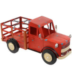 Sunnydaze Rustic Truck Metal Wine Rack - Red