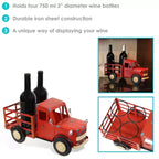 Sunnydaze Portabottiglie Metallo Rustico a Forma di Camion - Rosso