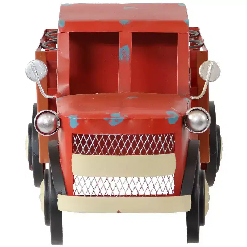 Sunnydaze Portabottiglie Metallo Rustico a Forma di Camion - Rosso