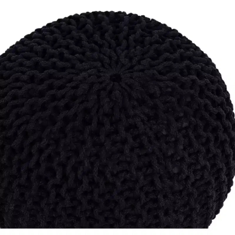 BirdRock Home Pouf Rotondo Poggiapiedi Ottomana - Nero