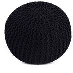 BirdRock Home Pouf Rotondo Poggiapiedi Ottomana - Nero