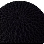 BirdRock Home Pouf Rotondo Poggiapiedi Ottomana - Nero