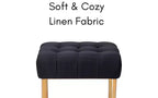 BirdRock Home Sgabello/Pouf Rettangolare Imbottito Nero con Piedini Oro Chiaro