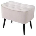 BirdRock Home Tufted Curve Ottoman - Velvet Foot Stool - Tan