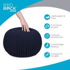 BirdRock Home Pouf Rotondo Poggiapiedi Ottomano - Blu Navy