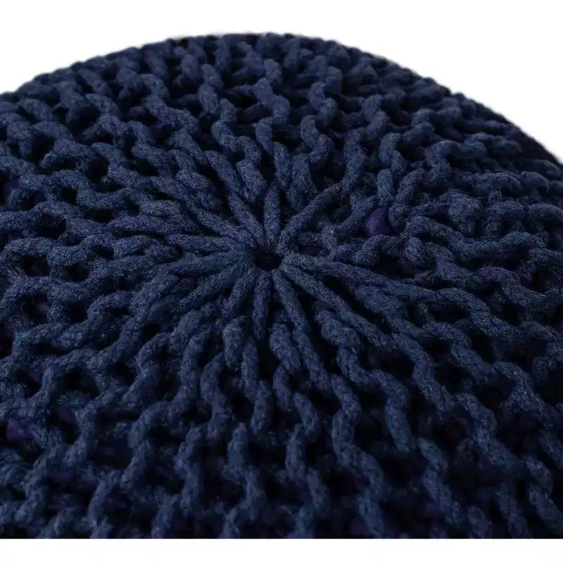 BirdRock Home Pouf Rotondo Poggiapiedi Ottomano - Blu Navy