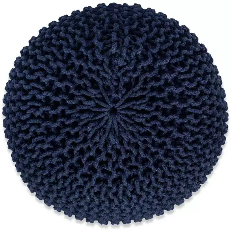 BirdRock Home Pouf Rotondo Poggiapiedi Ottomano - Blu Navy