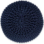 BirdRock Home Pouf Rotondo Poggiapiedi Ottomano - Blu Navy