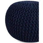 BirdRock Home Pouf Rotondo Poggiapiedi Ottomano - Blu Navy