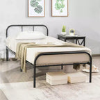 Costway Struttura Letto Matrimoniale in Metallo Resistente Base Materasso con Spazio Contenitore Sotto il Letto