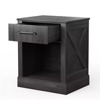 Comodino Costway con cassetto e ripiano, tavolino da notte rustico in legno, camera da letto, marrone/naturale/nero