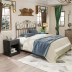 Comodino Costway con cassetto e ripiano, tavolino da notte rustico in legno, camera da letto, marrone/naturale/nero