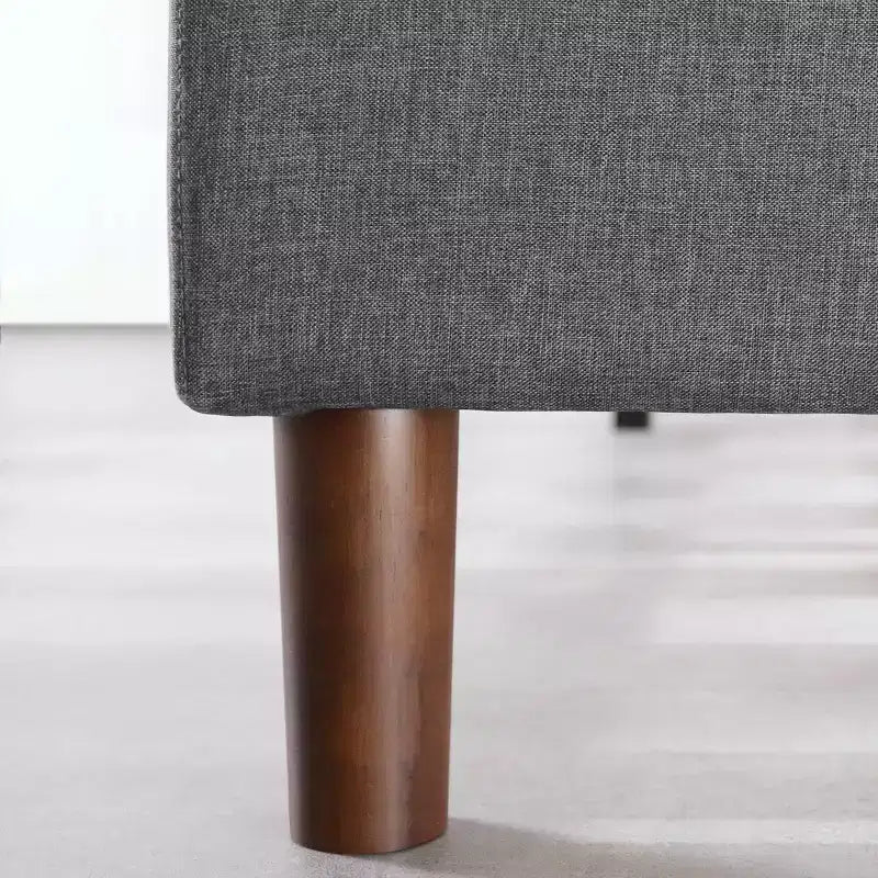 Mavn Letto a piattaforma imbottito, testiera trapuntata moderna grigio scuro - Mellow