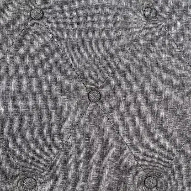 Mavn Letto a piattaforma imbottito, testiera trapuntata moderna grigio scuro - Mellow