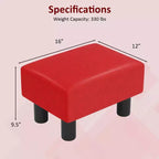 Costway Sgabello Moderno con Contenitore Poggiapiedi con Spazio Nascosto in Pelle PU