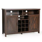 Costway Credenza da Cucina, Madia Contenitore Stile Industriale con Porta Bottiglie Vino a 9 Scomparti e 2 Ante