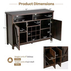 Costway Credenza da Cucina, Madia Contenitore Stile Industriale con Porta Bottiglie Vino a 9 Scomparti e 2 Ante