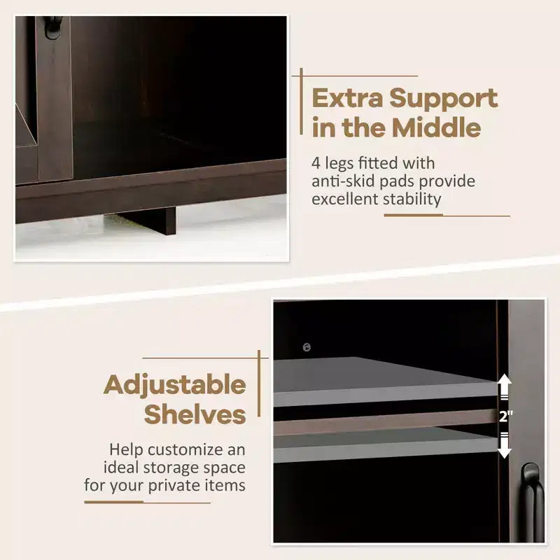 Costway Credenza da Cucina, Madia Contenitore Stile Industriale con Porta Bottiglie Vino a 9 Scomparti e 2 Ante
