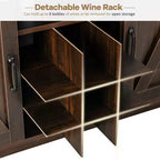 Costway Credenza da Cucina, Madia Contenitore Stile Industriale con Porta Bottiglie Vino a 9 Scomparti e 2 Ante