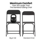 Flash Furniture Hercules Big and Tall Commercial Folding Chair - Sedia Pieghevole Commerciale Extra Large Capacità 295 kg - Plastica Resistente - Confezione da 4