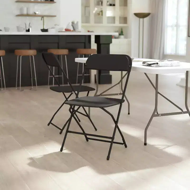 Flash Furniture Hercules Big and Tall Commercial Folding Chair - Sedia Pieghevole Commerciale Extra Large Capacità 295 kg - Plastica Resistente - Confezione da 4