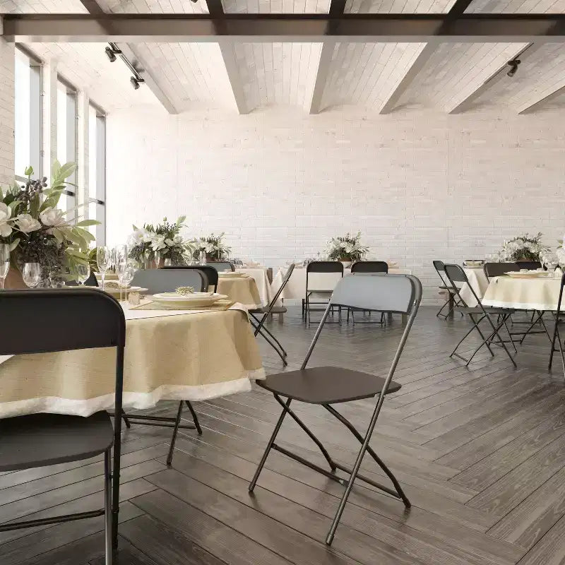 Flash Furniture Hercules Big and Tall Commercial Folding Chair - Sedia Pieghevole Commerciale Extra Large Capacità 295 kg - Plastica Resistente - Confezione da 4