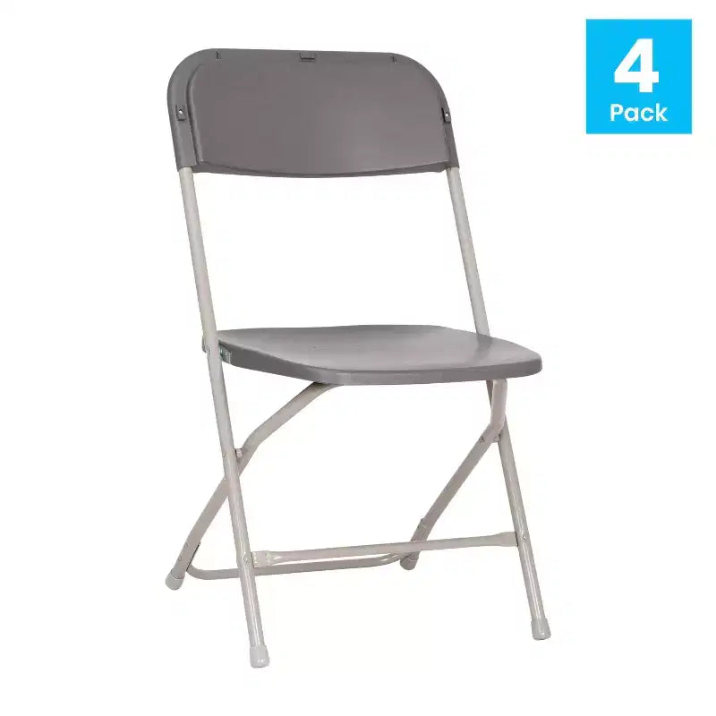 Flash Furniture Hercules Big and Tall Commercial Folding Chair - Sedia Pieghevole Commerciale Extra Large Capacità 295 kg - Plastica Resistente - Confezione da 4