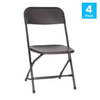 Flash Furniture Hercules Big and Tall Commercial Folding Chair - Sedia Pieghevole Commerciale Extra Large Capacità 295 kg - Plastica Resistente - Confezione da 4