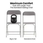 Flash Furniture Hercules Big and Tall Commercial Folding Chair - Sedia Pieghevole Commerciale Extra Large Capacità 295 kg - Plastica Resistente - Confezione da 4