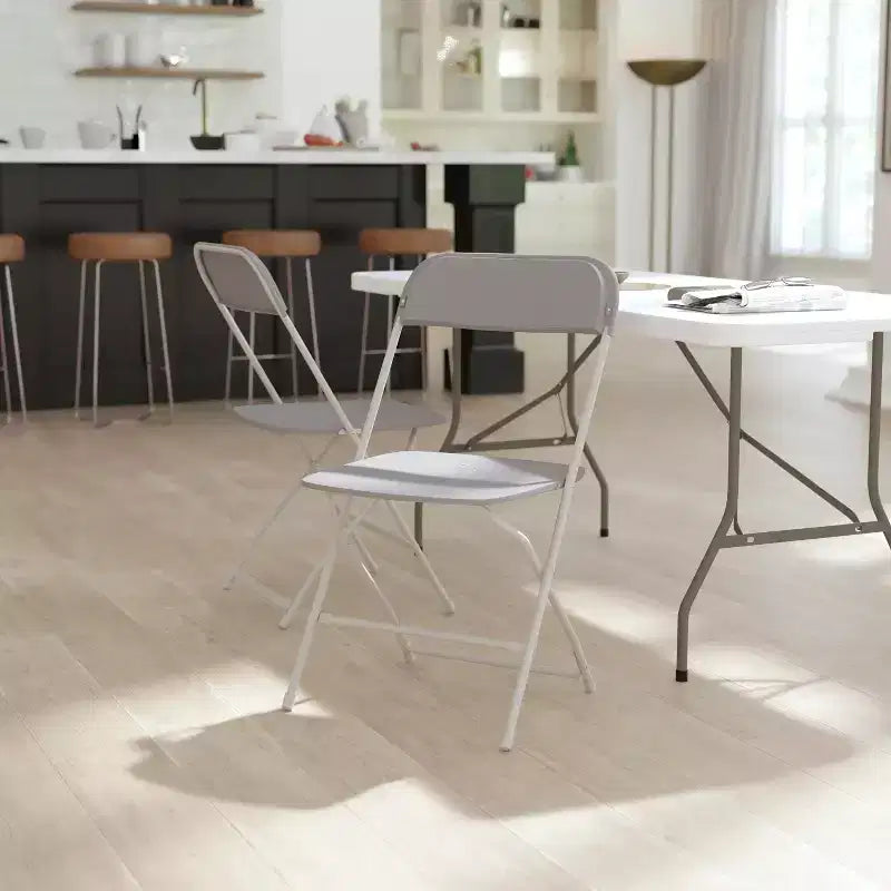 Flash Furniture Hercules Big and Tall Commercial Folding Chair - Sedia Pieghevole Commerciale Extra Large Capacità 295 kg - Plastica Resistente - Confezione da 4