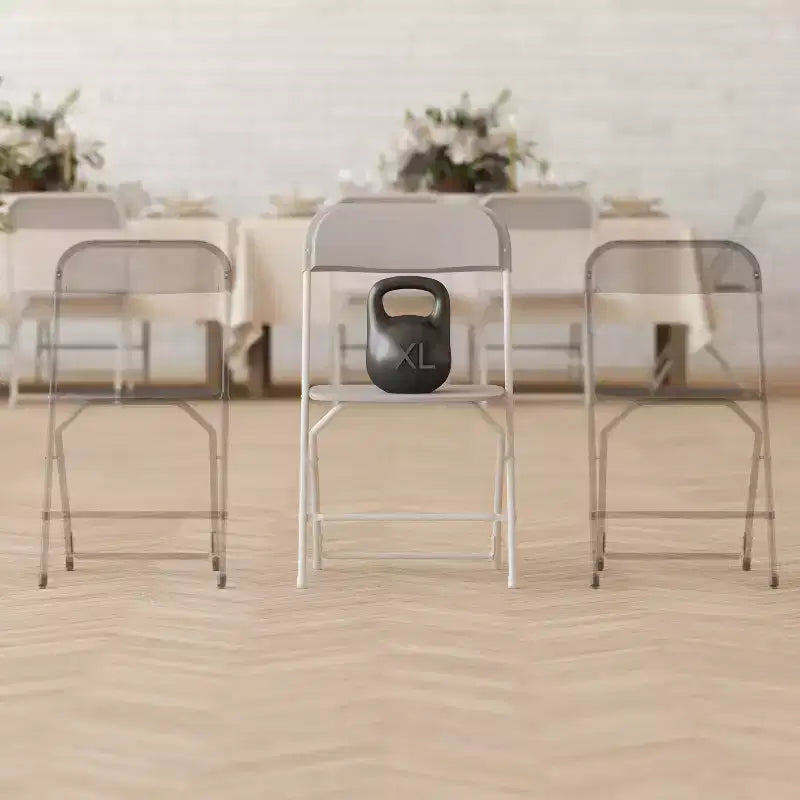 Flash Furniture Hercules Big and Tall Commercial Folding Chair - Sedia Pieghevole Commerciale Extra Large Capacità 295 kg - Plastica Resistente - Confezione da 4