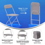 Flash Furniture Hercules Big and Tall Commercial Folding Chair - Sedia Pieghevole Commerciale Extra Large Capacità 295 kg - Plastica Resistente - Confezione da 4