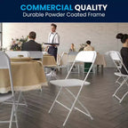 Flash Furniture Hercules Big and Tall Commercial Folding Chair - Sedia Pieghevole Commerciale Extra Large Capacità 295 kg - Plastica Resistente - Confezione da 4