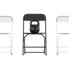 Flash Furniture Hercules Big and Tall Commercial Folding Chair - Sedia Pieghevole Commerciale Extra Large Capacità 295 kg - Plastica Resistente - Confezione da 4