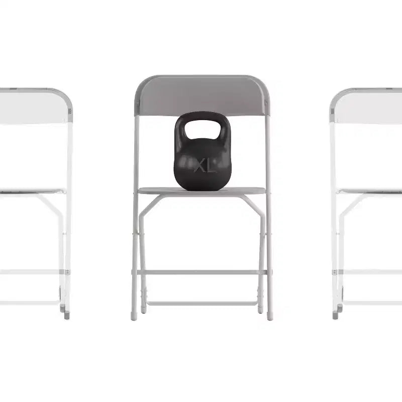 Flash Furniture Hercules Big and Tall Commercial Folding Chair - Sedia Pieghevole Commerciale Extra Large Capacità 295 kg - Plastica Resistente - Confezione da 4