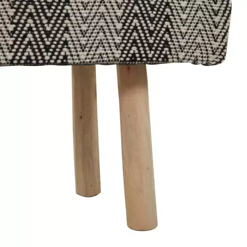 Panca Imbottita in Legno e Cotone Stile Bohemien - Olivia & May