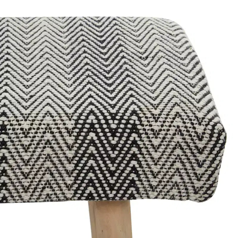 Panca Imbottita in Legno e Cotone Stile Bohemien - Olivia & May