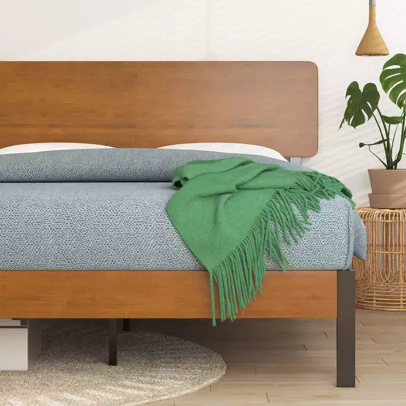 Struttura letto a piattaforma in metallo Olivia Marrone - ZINUS