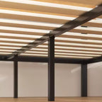 Struttura letto a piattaforma in metallo Olivia Marrone - ZINUS