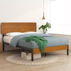 Struttura letto a piattaforma in metallo Olivia Marrone - ZINUS