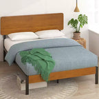 Struttura letto a piattaforma in metallo Olivia Marrone - ZINUS