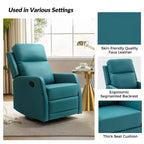 Set di 2 Poltrone reclinabili e girevoli in legno Ofelia con schienale imbottito per camera da letto e soggiorno ART OF LIVING DESIGNS-TEAL