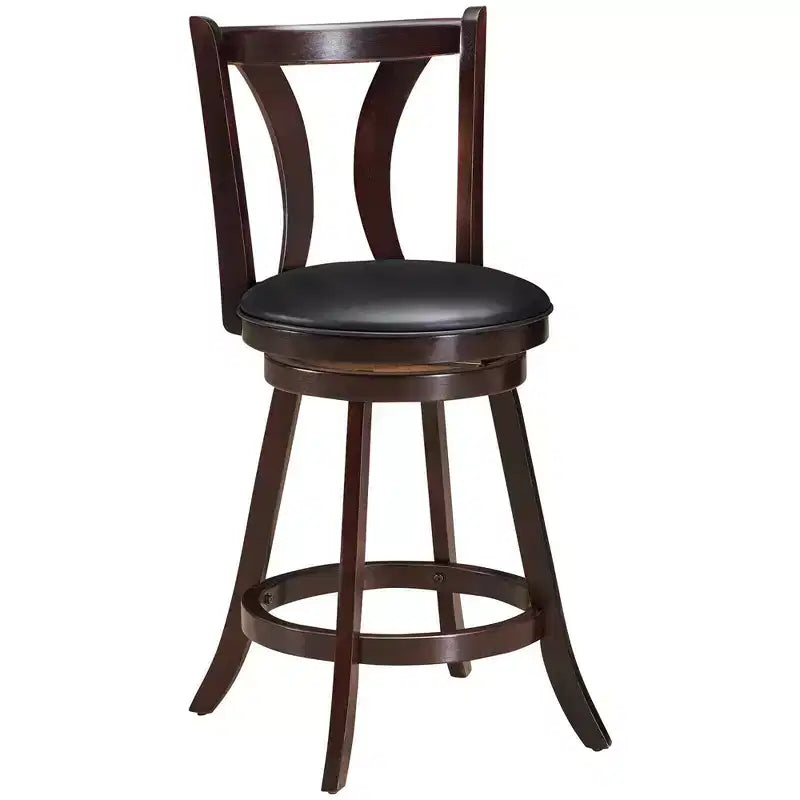 Costway Set di 2 Sgabelli Girevoli da Bar 61 cm Altezza Bancone Sedia da Pranzo Cucina Imbottita in Pelle
