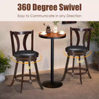 Costway Set di 2 Sgabelli Girevoli da Bar 61 cm Altezza Bancone Sedia da Pranzo Cucina Imbottita in Pelle